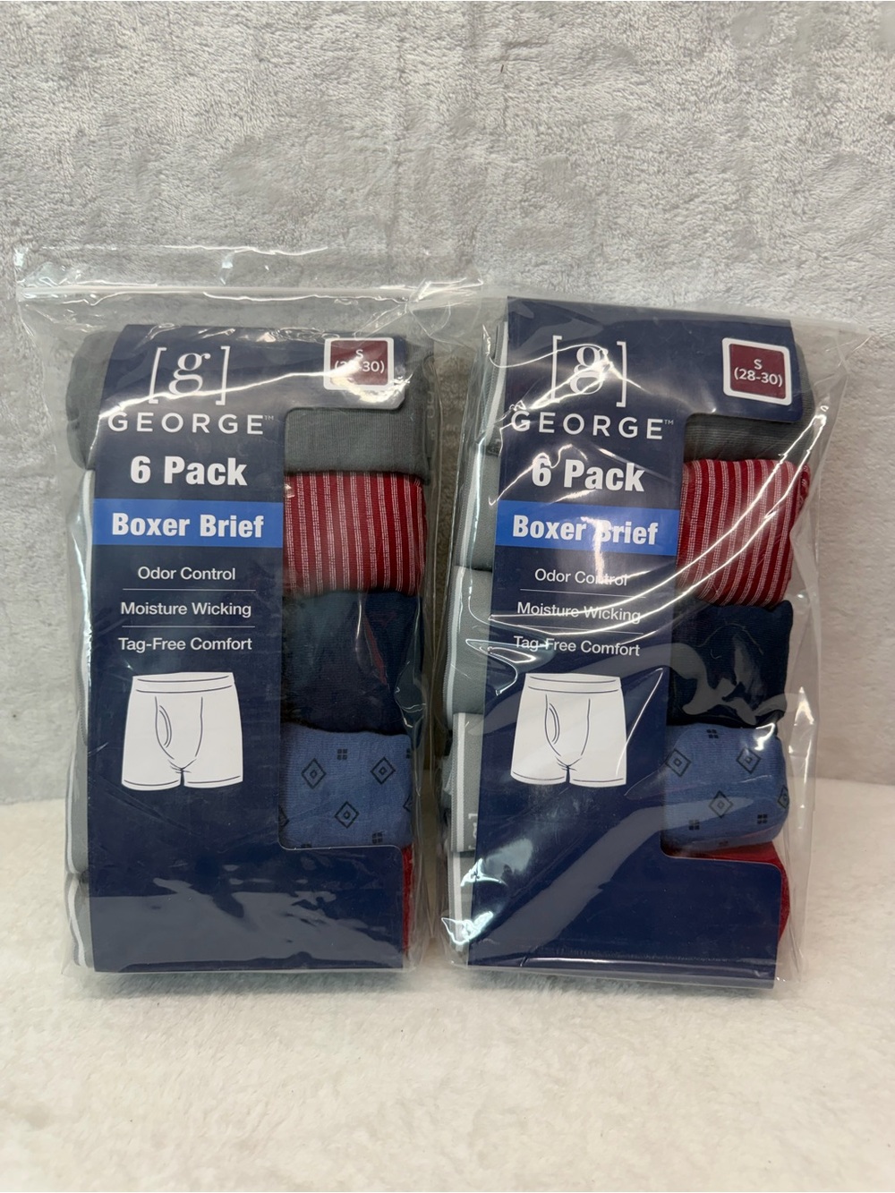 George 6-Pack Boxer Briefs in Navy, Gray & Red